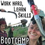 Permaculture bootcamp with people wielding tools