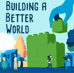 Building a Better World Book with giant legos