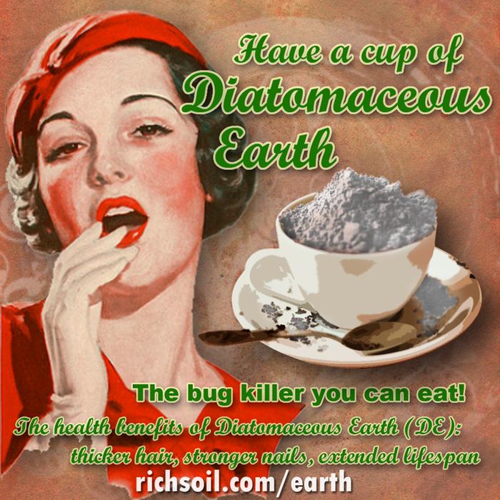 have a cup of diatomaceous earth. the bug killer you can eat. Health benefits include thicker hair, stronger nails and a longer lifespan